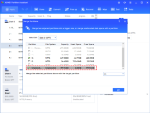 unallocated space, and then click OK